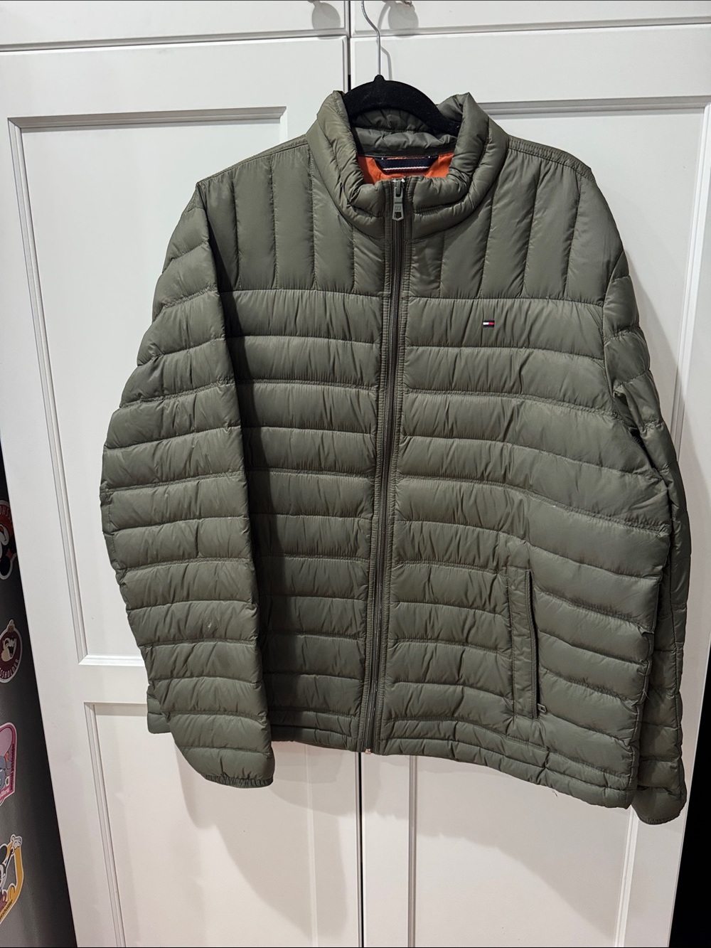 Tommy Hilfiger Olive Quilted Packable Puffer Jacket